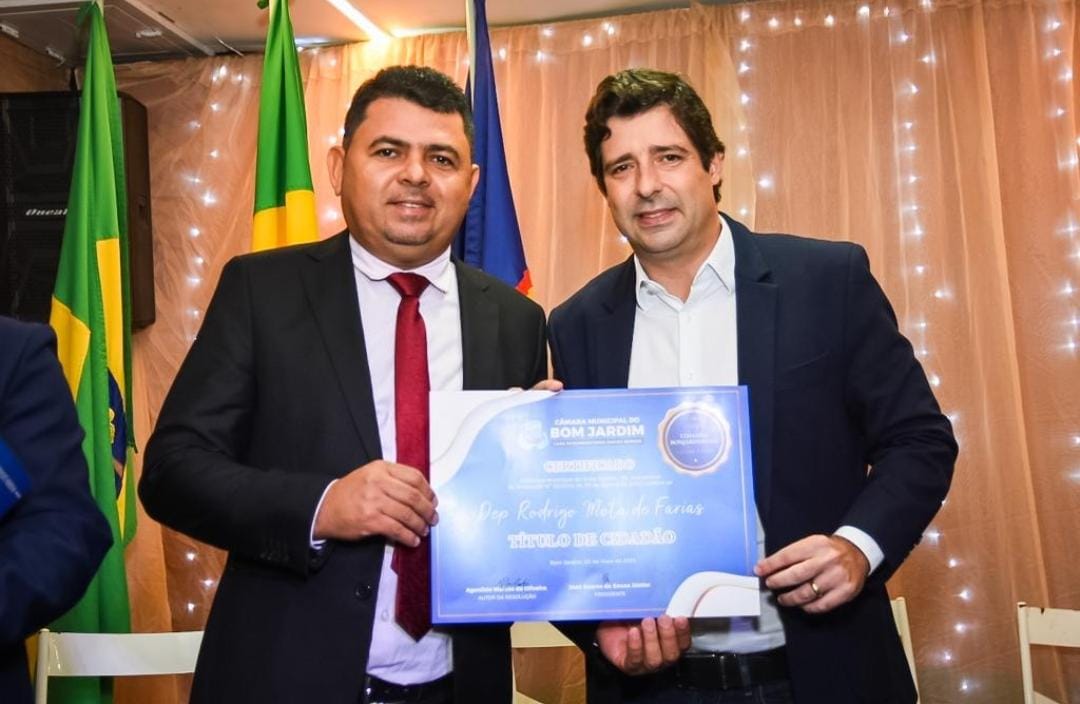 Rodrigo Farias é o mais novo cidadão de Bom Jardim